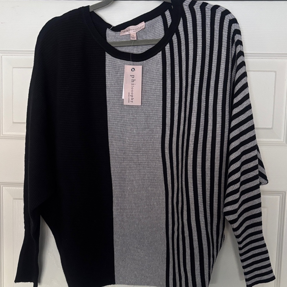 Philosophy Monochrome Striped Knit Top